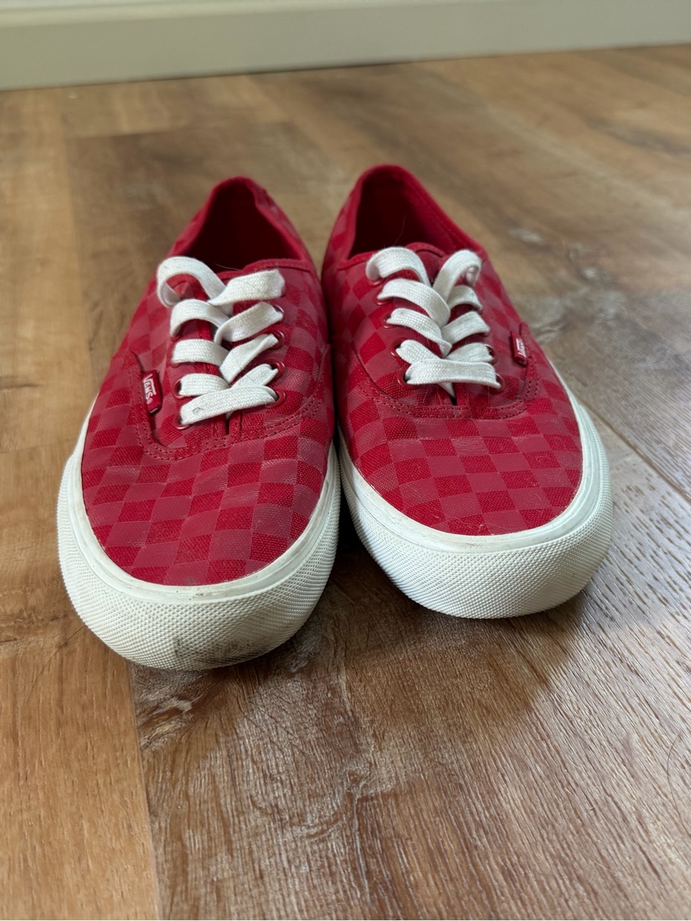 Vans Red Checkerboard Low-Top Sneakers